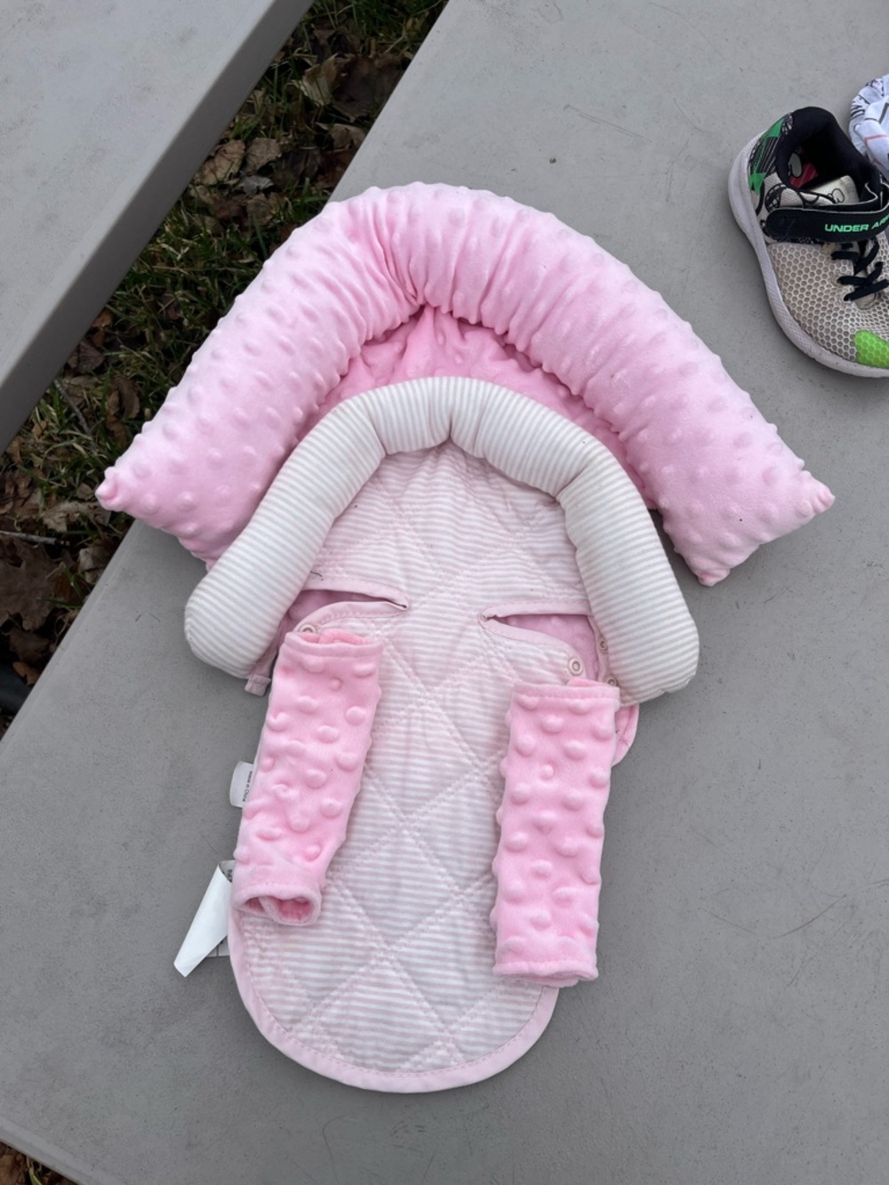 Soft Pink Infant Head Support and Liner Set